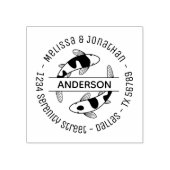 Anschrift der Familie japanischer Koi Fish Gummistempel (Prägung)