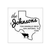 Anschrift der Texas Longhorn Silhouette Gummistempel (Prägung)