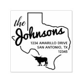 Anschrift der Texas Longhorn Silhouette Permastempel (Design)