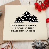 Anschrift der Weihnachtsbaum-Familie Gummistempel