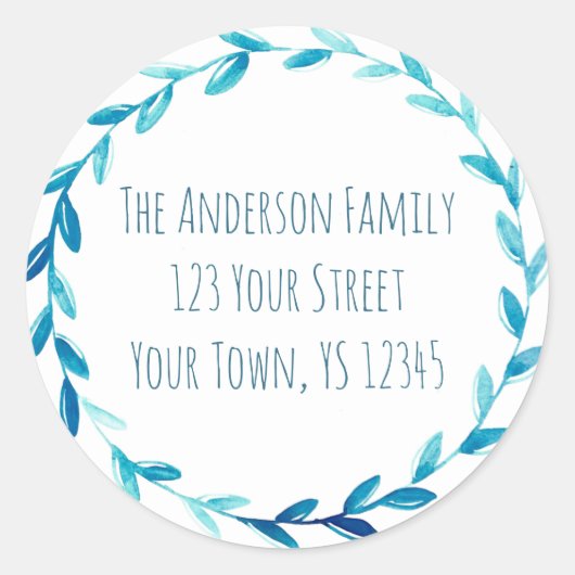 Anschrift des Blue-Kranz Runder Aufkleber (Vorderseite)