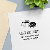 Anschrift des Cafés Donuts Permastempel