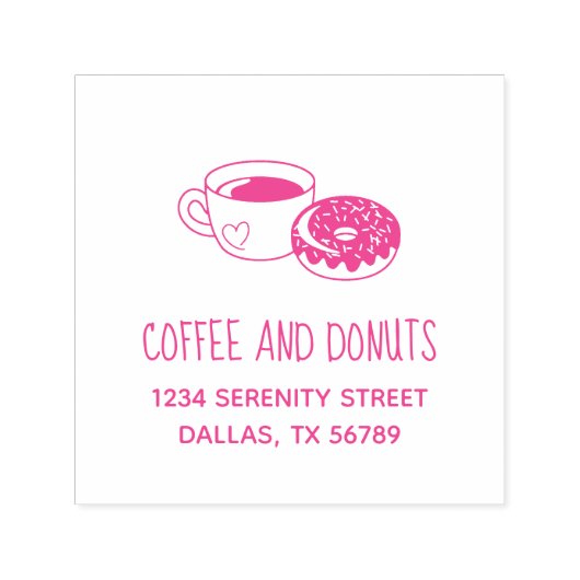 Anschrift des Cafés Donuts Permastempel (Design)