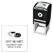 Anschrift des Cafés Donuts Permastempel (Beispiel)
