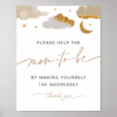 Anschrift des Envelope Twinkle Star Baby Duschsign Poster (Vorne)