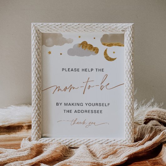 Anschrift des Envelope Twinkle Star Baby Duschsign Poster