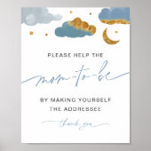 Anschrift des Envelope Twinkle Star Baby Shower Bo Poster (Vorne)