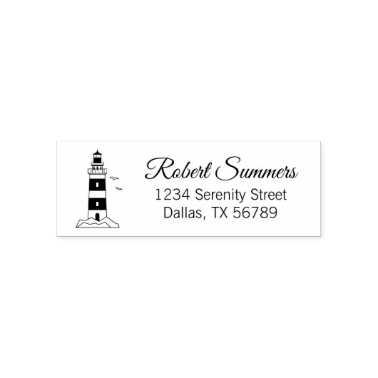 Anschrift des Leuchtturms Nautical Sea Lighthouse Permastempel (Design)