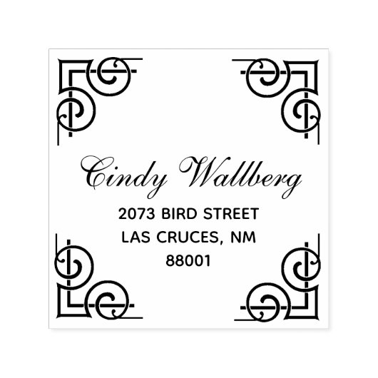 Anschrift des Ornamentengrenzwertes Individuelle N Permastempel (Design)