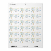 Anschrift Etikett Heißluftballon Tiere Babydusche Adressaufkleber (Vorne)