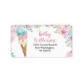 Anschrift Etikett Pastel Eis floral Baby Dusche Adressaufkleber (Vorne)