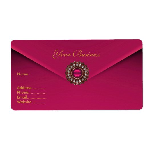 Anschrift Etikett Rosa Velvet Jewel (Vorne)