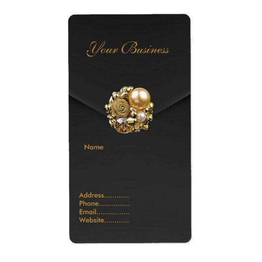 Anschrift Etikett schwarze Velvet Jewel (Vorne)