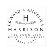 Anschrift floral, Personalisierte Blume R Gummistempel (Prägung)