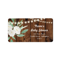 Anschrift Floral Wood Lights Labels Niedliche Baby