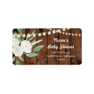 Anschrift Floral Wood Lights Labels Niedliche Baby Adressaufkleber