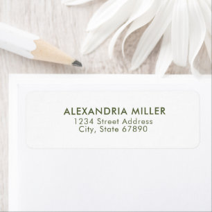 Anschrift für moderne Olive Green und White Typogr