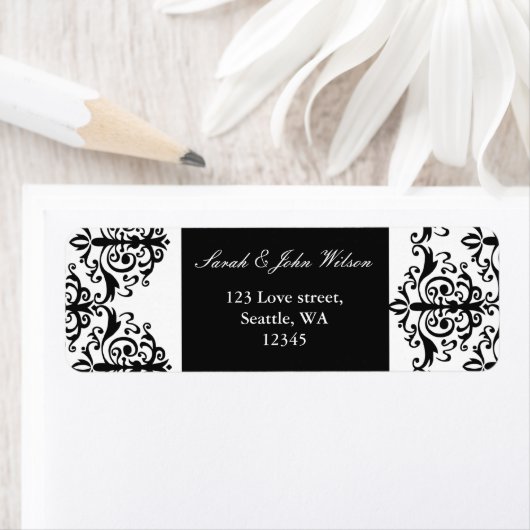 Anschrift für schwarz-weiß-Damast (Insitu)