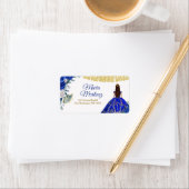 Anschrift Label Quinceañera 15 Anos Royal Blue Adressaufkleber (Insitu)