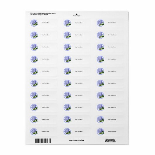 Anschrift Labels-Blue Hydrangea (Vorne)