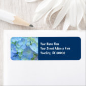 Anschrift Labels custom Blue floral Hydrangeas (Insitu)