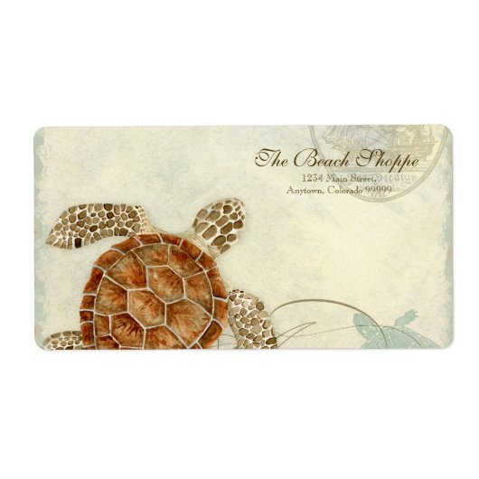 Anschrift Labels - Sea Turtle Coastal Beach (Vorne)