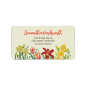 Anschrift Orange Yellow Spring Flowers Creme Adressaufkleber (Vorne)