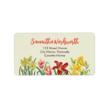 Anschrift Orange Yellow Spring Flowers Creme