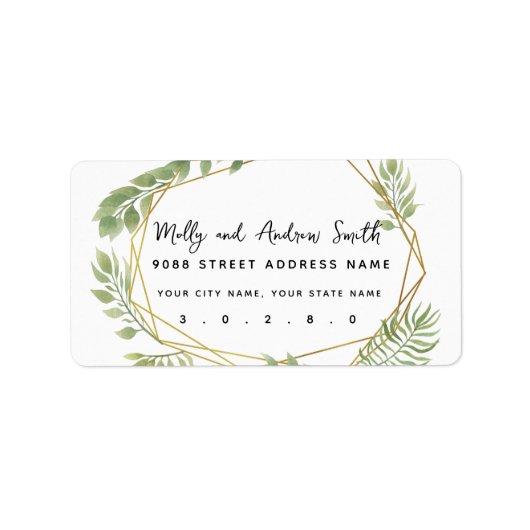 Anschrift Party/Hochzeit auf dem Label "Kristallgr Adressaufkleber (Vorne)