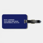 Anschrift Personalisiert Blue Gepäckanhänger (Rückseite horizontal)