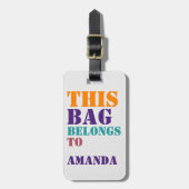 Anschrift Personalisiert farbig Gepäckanhänger (Vorderseite vertikal)