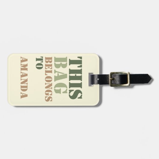 Anschrift Personalisiert Gepäckanhänger (Vorderseite horizontal)