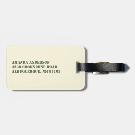 Anschrift Personalisiert Gepäckanhänger (Rückseite horizontal)