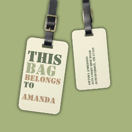 Anschrift Personalisiert Gepäckanhänger