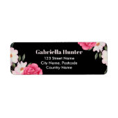 Anschrift Pink White Roses Ballerina Floral Black (Vorne)
