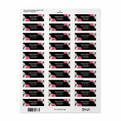 Anschrift Pink White Roses Ballerina Floral Black (Vorne)