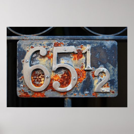 Anschrift Plaque, fünfundsechzig und einhalb Poster (Vorne)