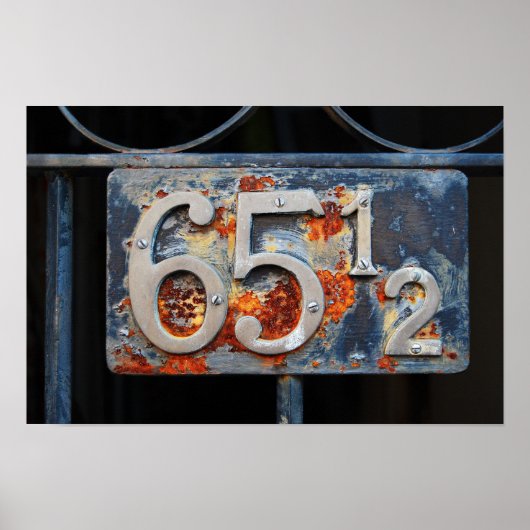 Anschrift Plaque, fünfundsechzig und einhalb Poster (Vorne)