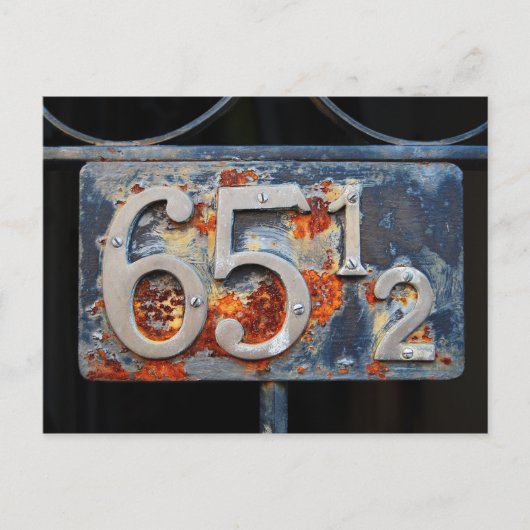 Anschrift Plaque, fünfundsechzig und einhalb Postkarte (Vorderseite)