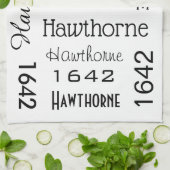 Anschrift und Street Name Personalisiert White Geschirrtuch (Gefaltet)