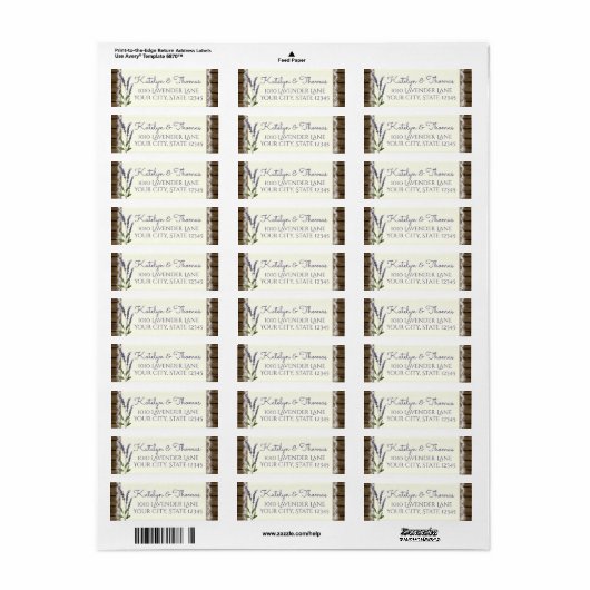 Anschrift von Spitzen- und Lavendelholz (Vorne)