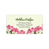 Anschrift Wasserfarbe Pink Hydrangea Lacecaps Adressaufkleber (Vorne)