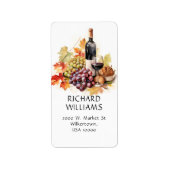 Anschrift Wein und Trauben Adressaufkleber (Vorne)