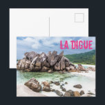 Anse Cocos Seychelles La Digue Beach Geschenk Feiertagspostkarte<br><div class="desc">Anse Cocos Seychelles La Digue Beach Urlaub Souvenir oder Geschenk für Reisende.</div>