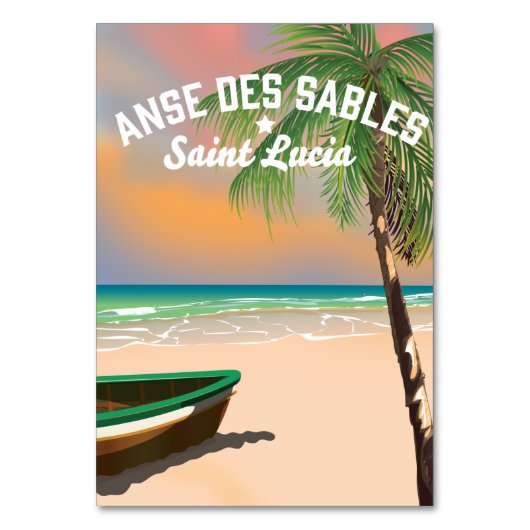 Anse Des Sables Saint Lucia Tischnummer (Vorderseite)