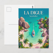 Anse Source d’Argent Seychellen Postkarte (Vorne/Hinten)