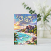 Anse Source d’Argent Seychellen Postkarte (Stehend Vorderseite)