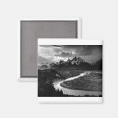 Ansel Adams The Tetons und der Schlange River 1942 Magnet (Vorderseite/Rückseite)