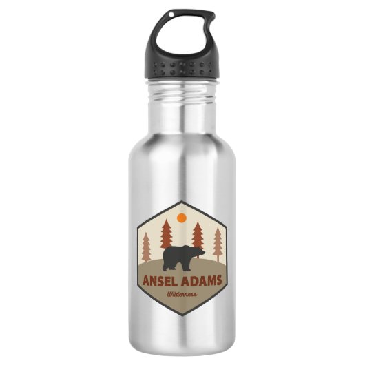 Ansel Adams Wilderness California Bear Edelstahlflasche (Vorderseite)