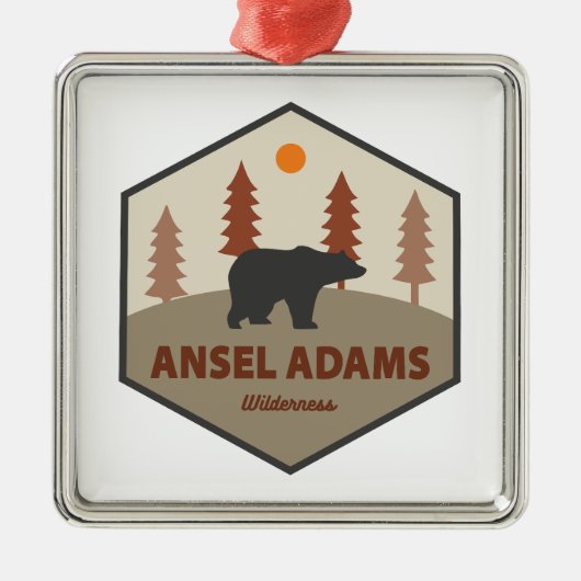 Ansel Adams Wilderness California Bear Ornament Aus Metall (Vorne)